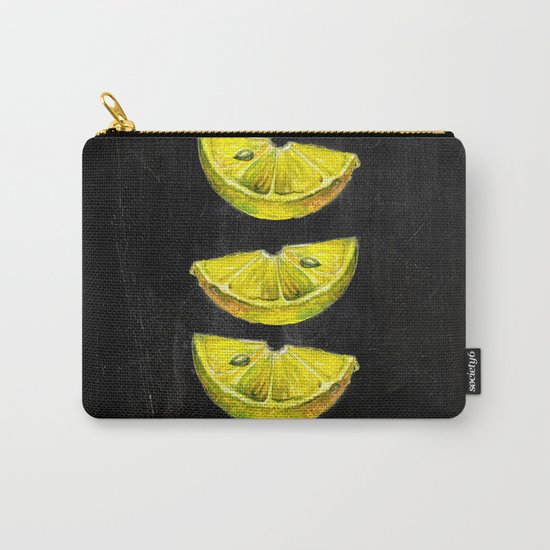 Lemon Slices Black Carry-All Pouch