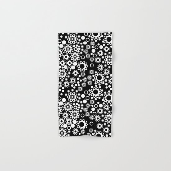 Black / white fishnet Lace pattern Hand & Bath Towel