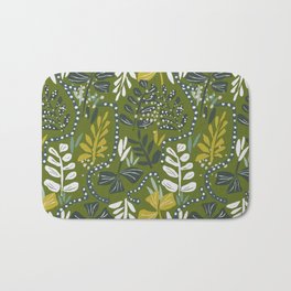 Cozy collection: mix and match happy florals Green leaves love Bath Mat