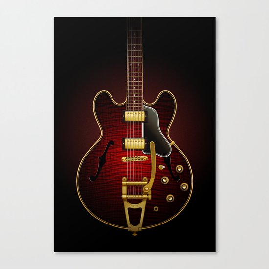 Electric Guitar ES 335 Flamed Maple Canvas Print