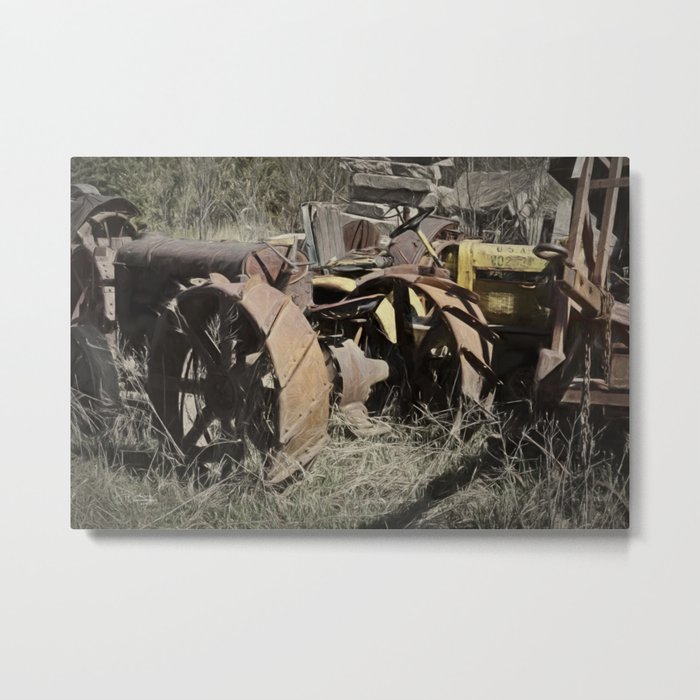 Tractor Trash Metal Print