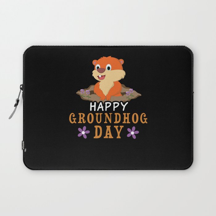 Cute Kawaii Groundhog Rodent Happy Groundhog Day Laptop Sleeve