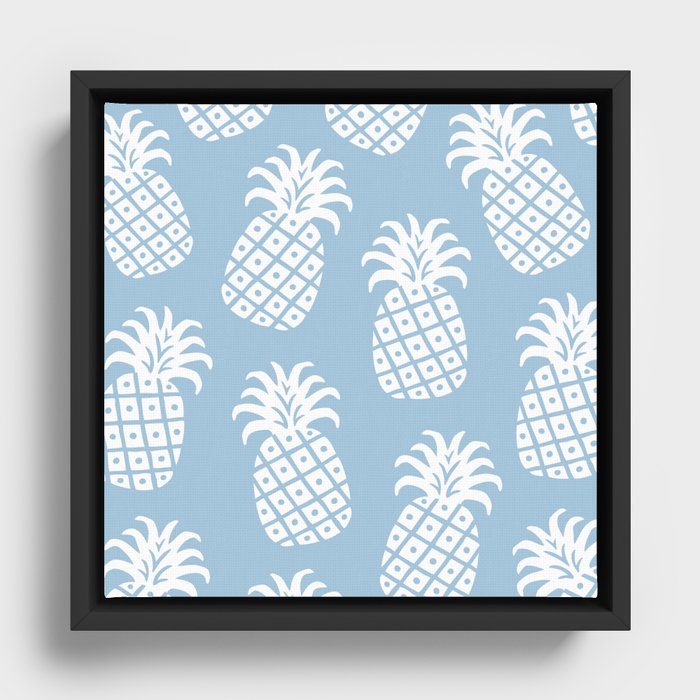 Pineapple Twist 323 Light Blue Framed Canvas