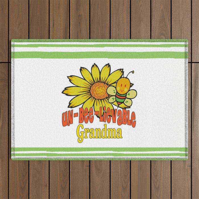 Unbelievable Grandma Sunflowers and Bees Outdoor Rug