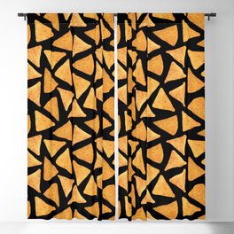 Orange Chips - Black Blackout Curtain