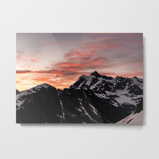Pink Sky - Cascade Mountains Metal Print