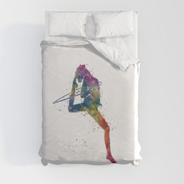 Rhythmic gymnastics in watercolor Duvet Cover