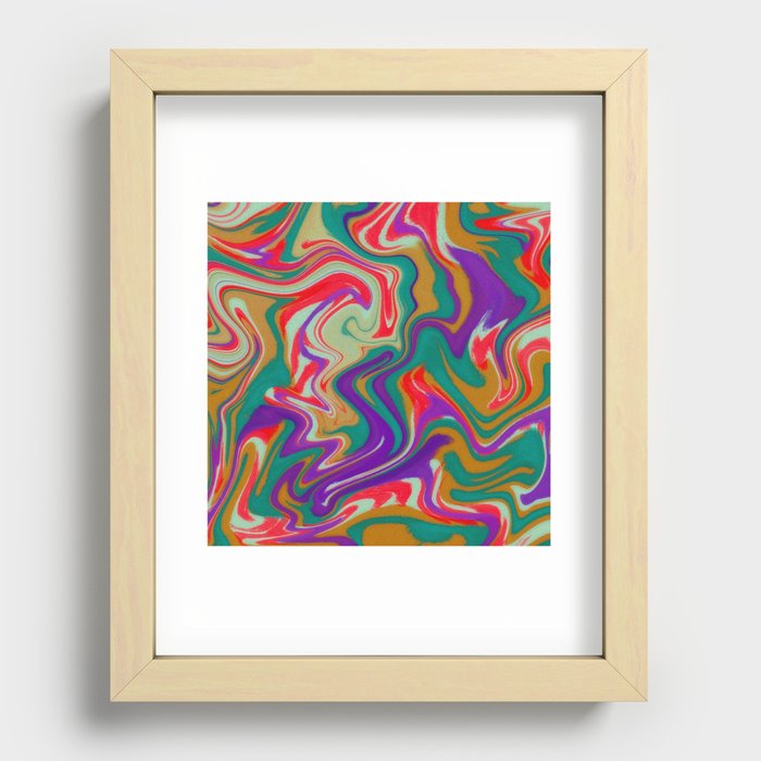 Funy Wavy Grunge Recessed Framed Print