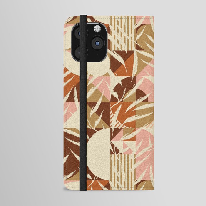 Nature with retro mosaic iPhone Wallet Case