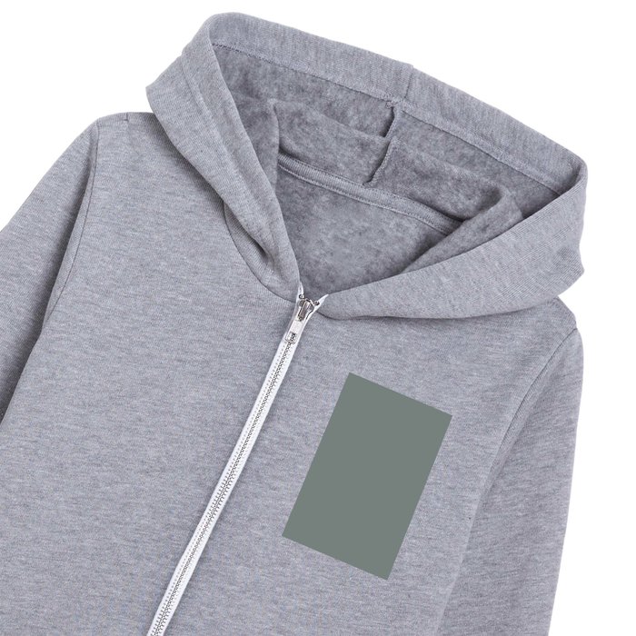 Dark Green Gray Solid Color Pairs PPG Glidden 2023 Trending Color Thunderbolt PPG10-06 Kids Zip Hoodie