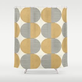 Semicircle Stripes - Gold Shower Curtain
