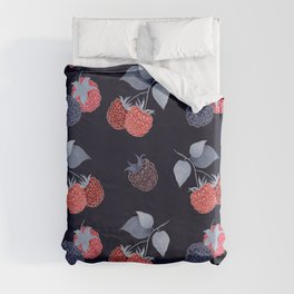 Strawberry Pattern with raspberries and blackberries Duvet Cover