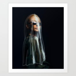The dialogue between you and me is behind the veil Art Print