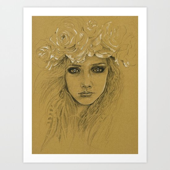 Untitled with Flowers Art Print