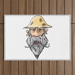 Man with Straw Hat Outdoor Rug