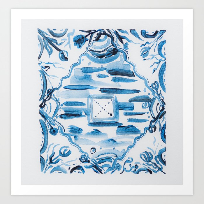 Azulejos Portugal Hand Painted Ceramic Tiles Art Print By Azulejos Portugal Hand Painted Ceramic Tiles Art Print By Myartspacepr Society6