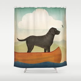 Black Dog Canoe '22 Shower Curtain
