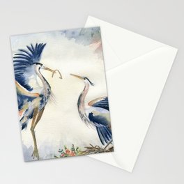 Great Blue Heron Couple Stationery Card