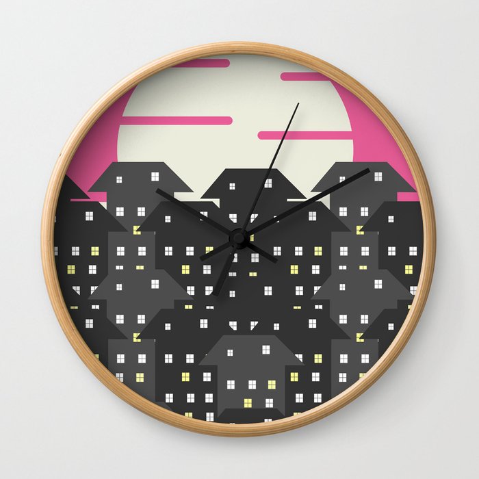 Pink city Wall Clock