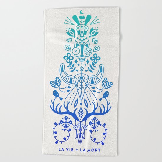 La Vie & La Mort – Blue Ombré Beach Towel