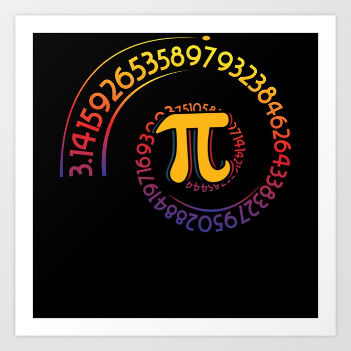 Spiral Rainbow Math Geek Mathematician Pi Day Art Print