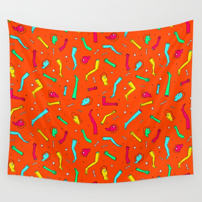 Out-Of-Body Experience - Orange Wall Tapestry