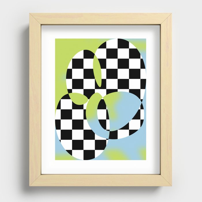 Abstract Shapes on Liquid Colors 2.0 Recessed Framed Print