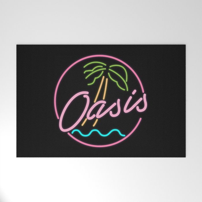 Oasis Neon Lights Logo Welcome Mat