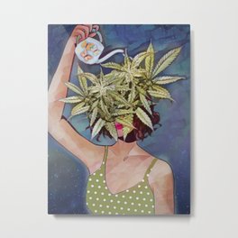 Pot Head Poster, Trippy Poster, Cannabis Poster, Vintage Cannabis Art, Marijuana Poster, Pot Head, Vintage Digital Print Metal Print