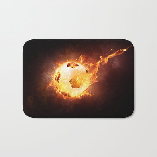 Fire Football Bath Mat