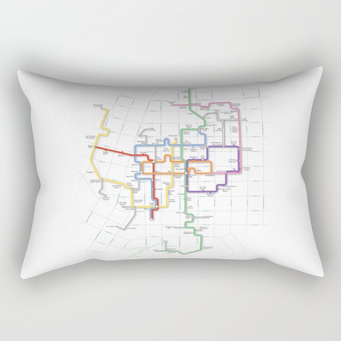 Minneapolis Skyway Map Rectangular Pillow