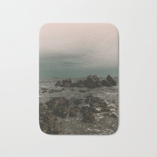 Dark Blue Rocky Ocean Bath Mat