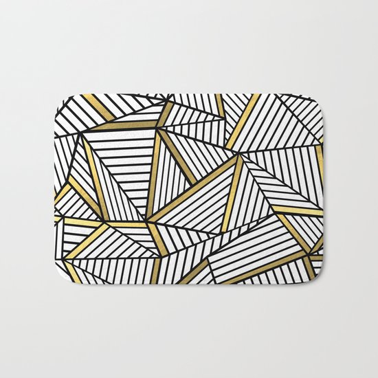 Ab Lines 2 White Gold Bath Mat