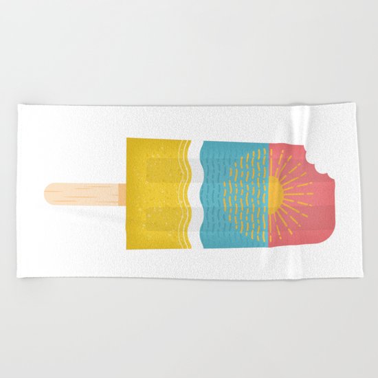 popsical sunset Beach Towel