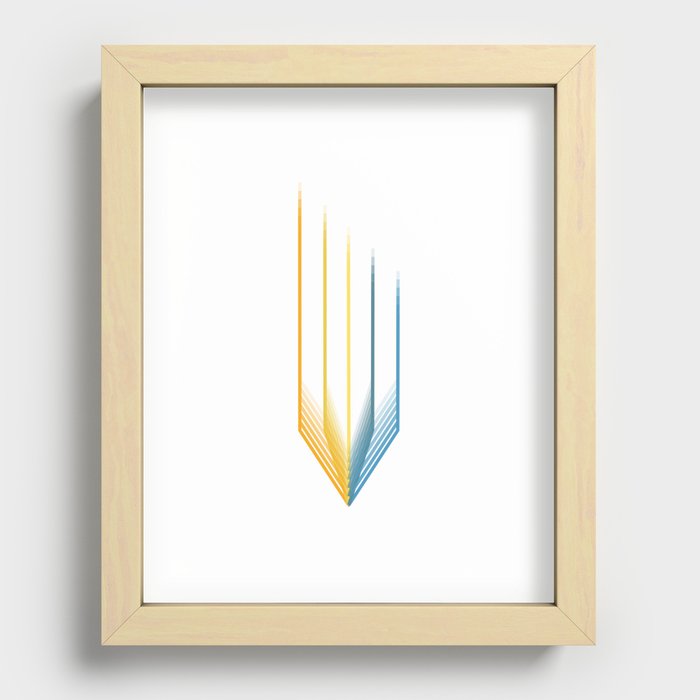 Colorful Bohemian Feather Arrow  Recessed Framed Print