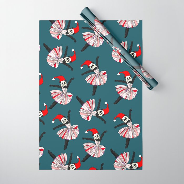 Hipster Holiday Ballerinas Wrapping Paper