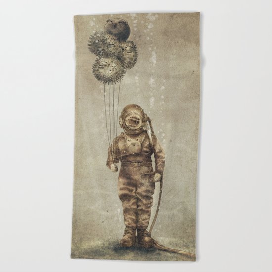 Balloon Fish (Sepia) Beach Towel