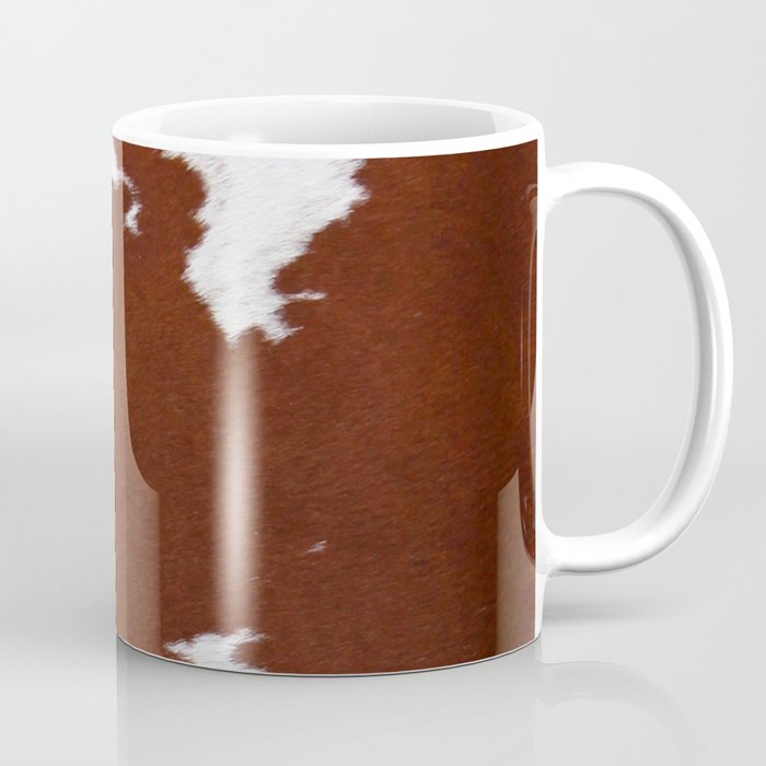 Leather Brown Cowhide Print Coffee Mug