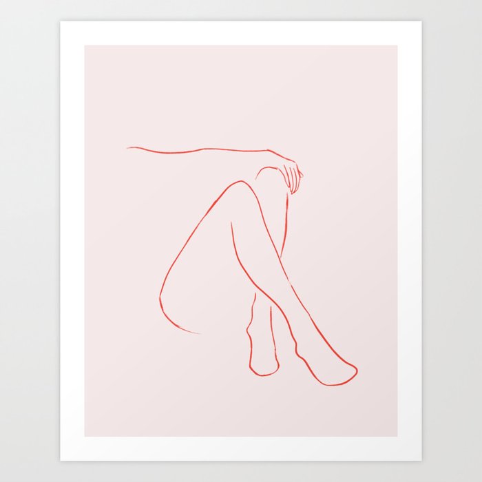 Fugire Study n.3 (carmine pink) Art Print