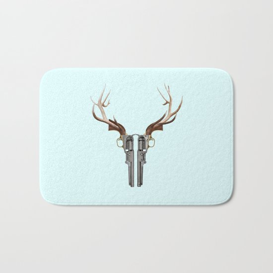 GUN SKULL Bath Mat