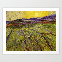 Landscape with Ploughed Fields by Vincent van Gogh Art Print