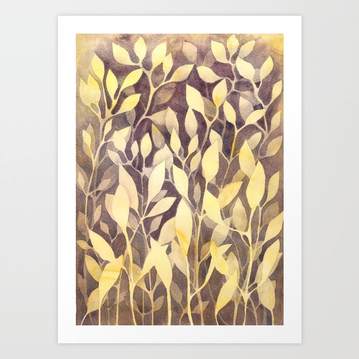 Leaves in a negative space way Art Print by Annabel Thos | Society6