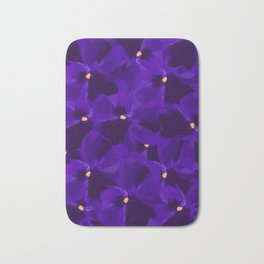 purple pansies Bath Mat