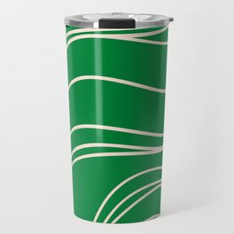 Green Wavy Pattern Travel Mug