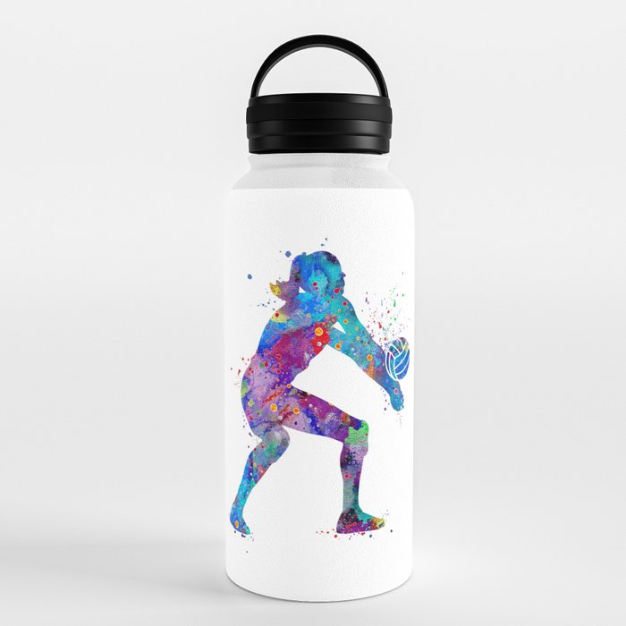 Girl Gymnastics Tumbling Watercolor Water Bottle by LotusArt