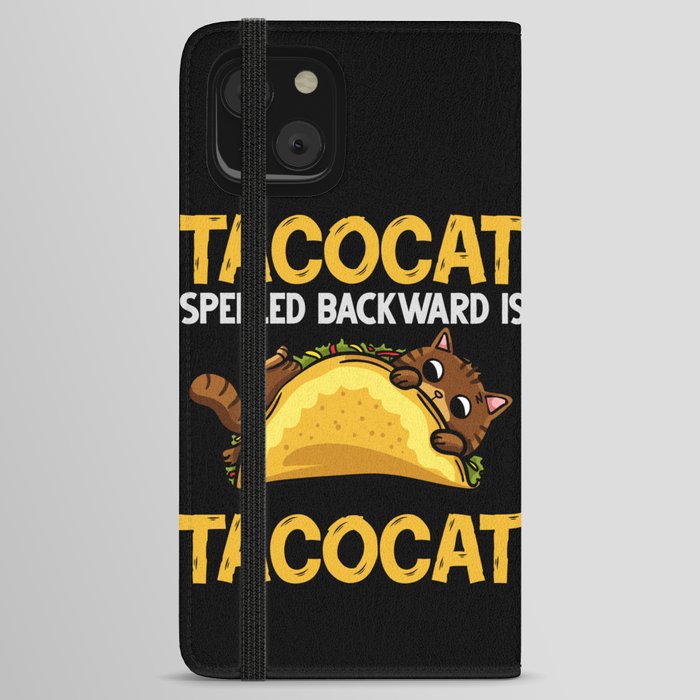Tacocat Spelled Backwards Taco Cat Kitten iPhone Wallet Case