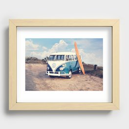 Vintage Beach Bus Recessed Framed Print