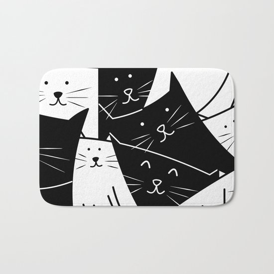 The Cats are Watching - B/W Bath Mat