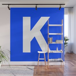 Letter K (White & Blue) Wall Mural