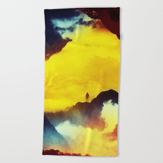 This volcano is mine Beach Towel